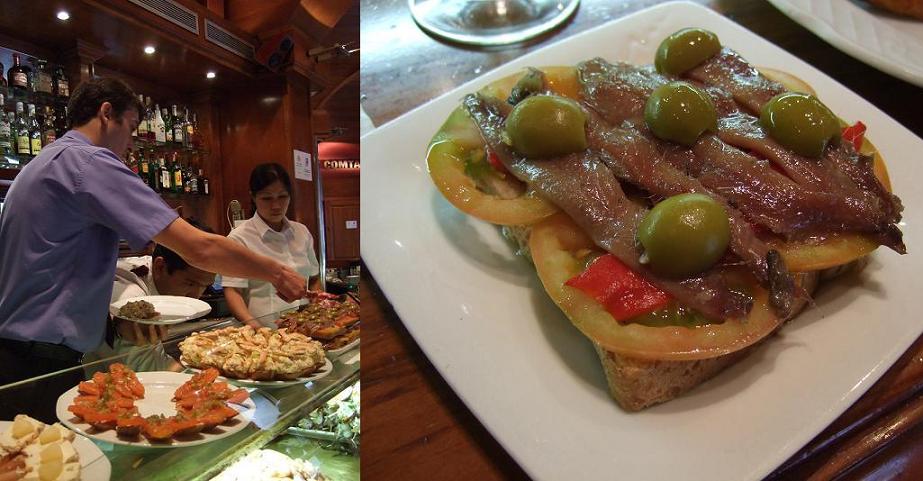 Serves non stop; anchovies, pickled local olives, tomato on toast…