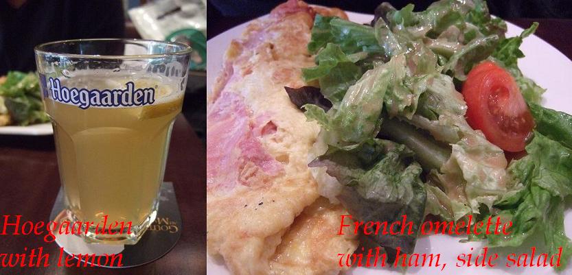 Dutch white beer, omelette for snack