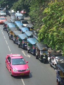 Tuk-tuks along Silom